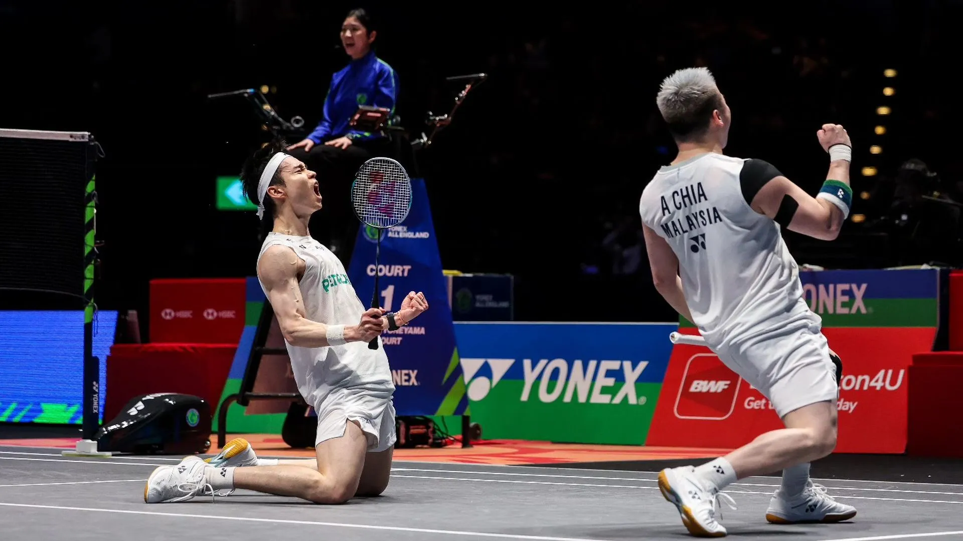 Malaysian doubles pair in action